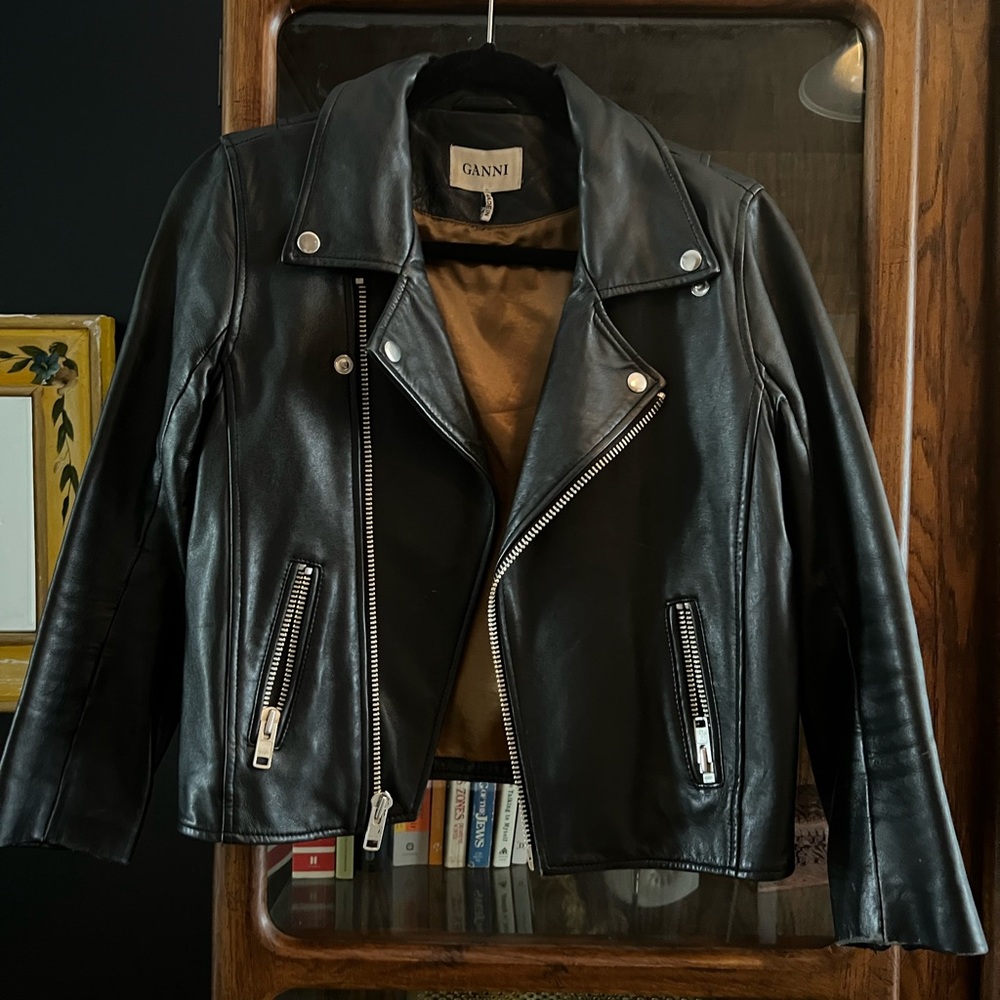Ganni Black Leather Jacket